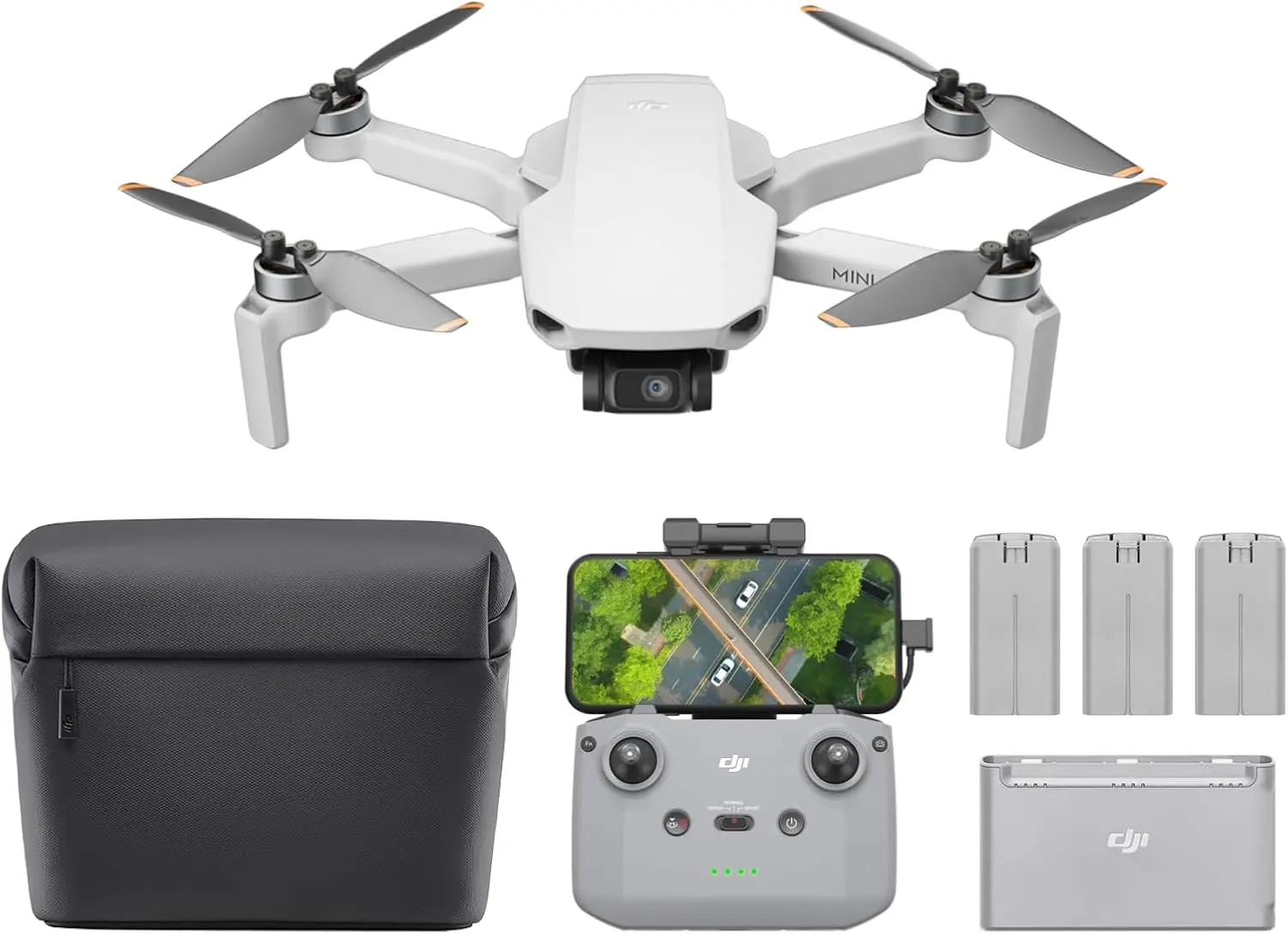 DJI Mini 4K Camera Drone Combo w/ 3 Batteries & RC-N1C Controller