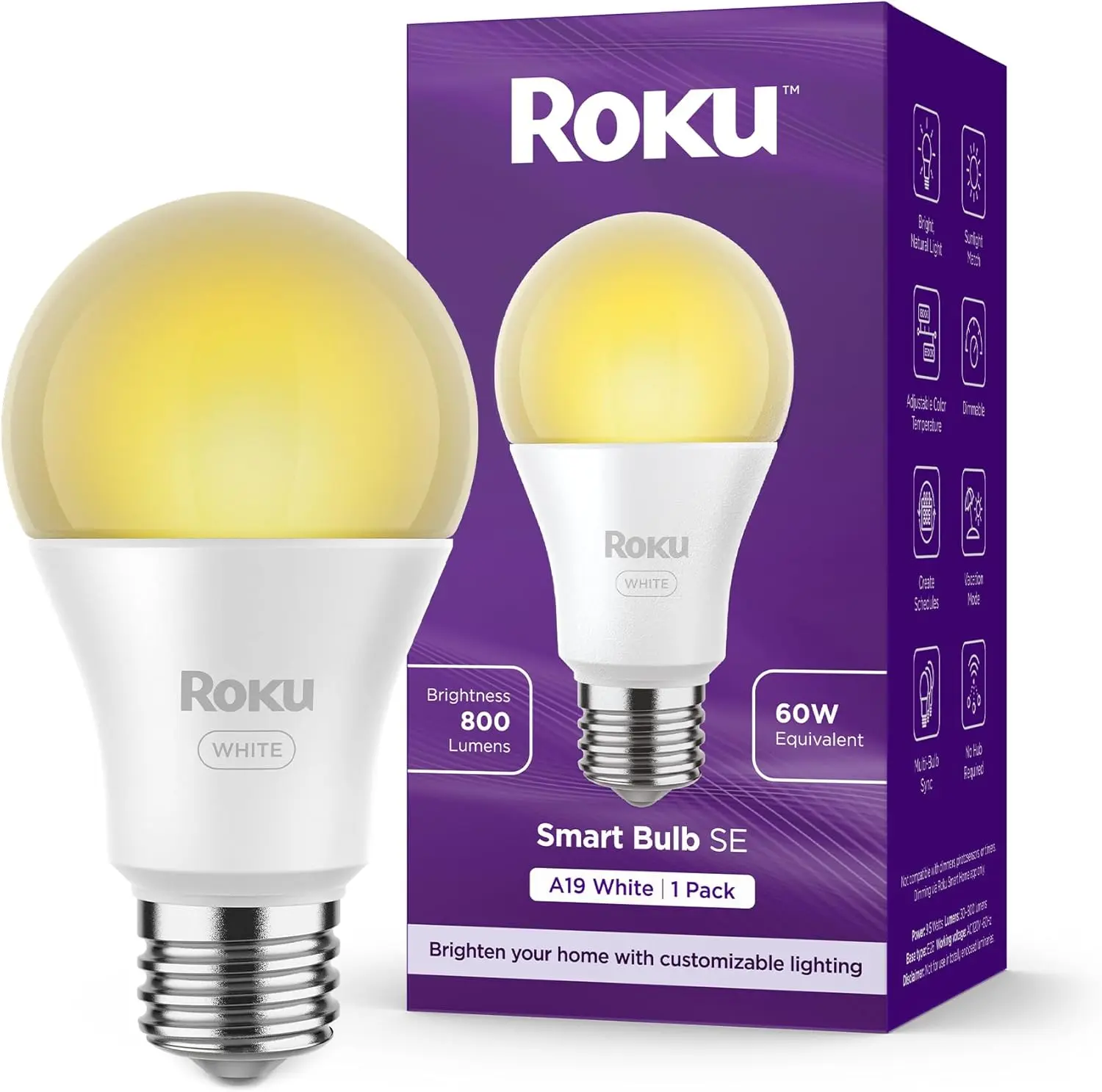 Roku Smart A19 WiFi Dimmable Light Bulb