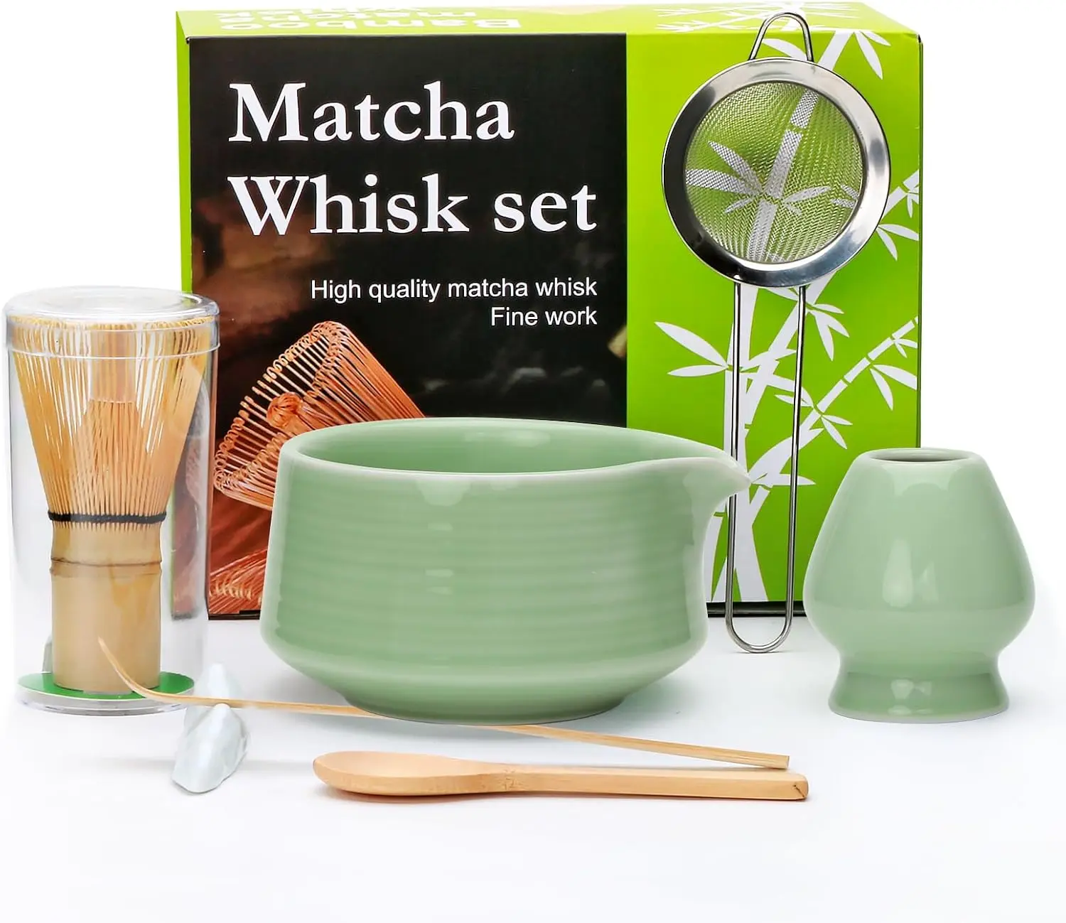 7-Piece Accguan Matcha Whisk Set (Pink or White)