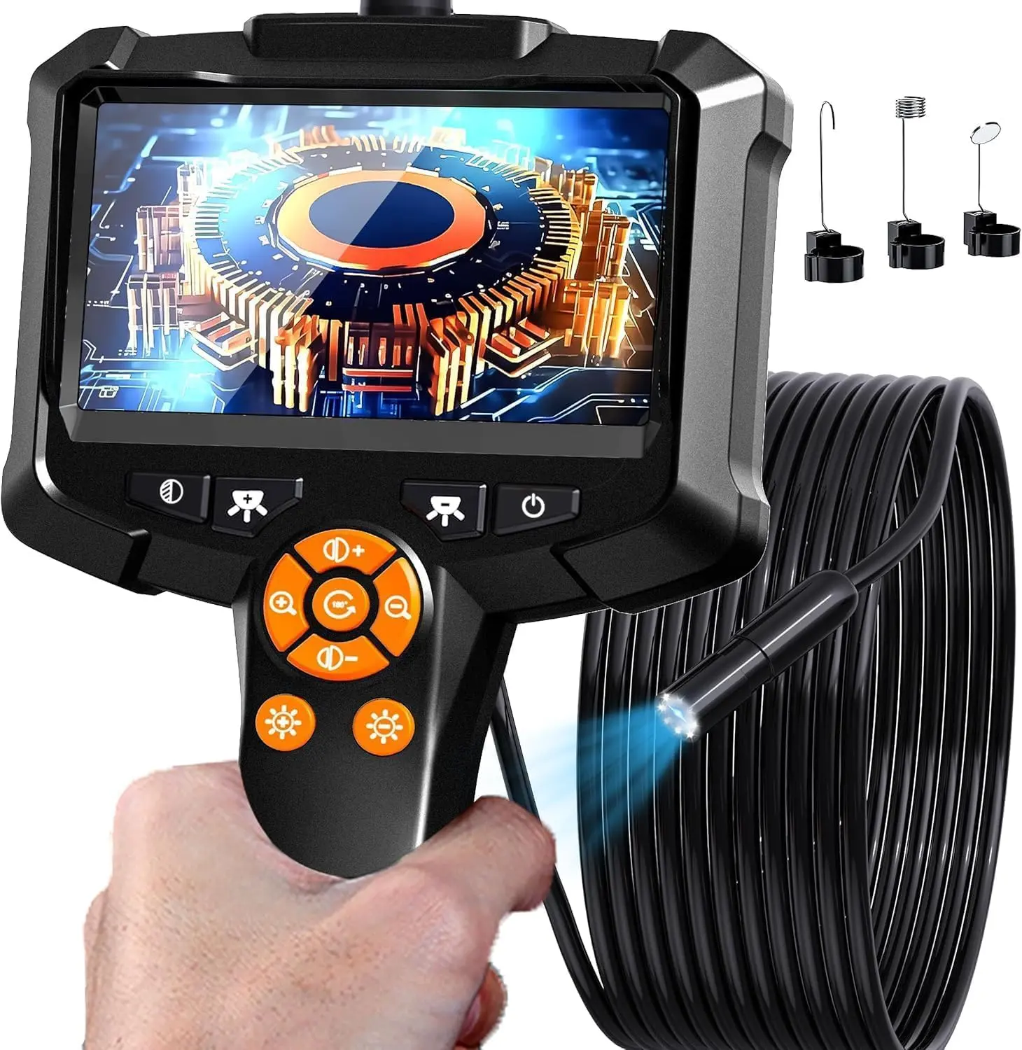 Daxiongmao 4.3" 1080p IP67 Endoscope Camera w/ Light & 16.4' Cable