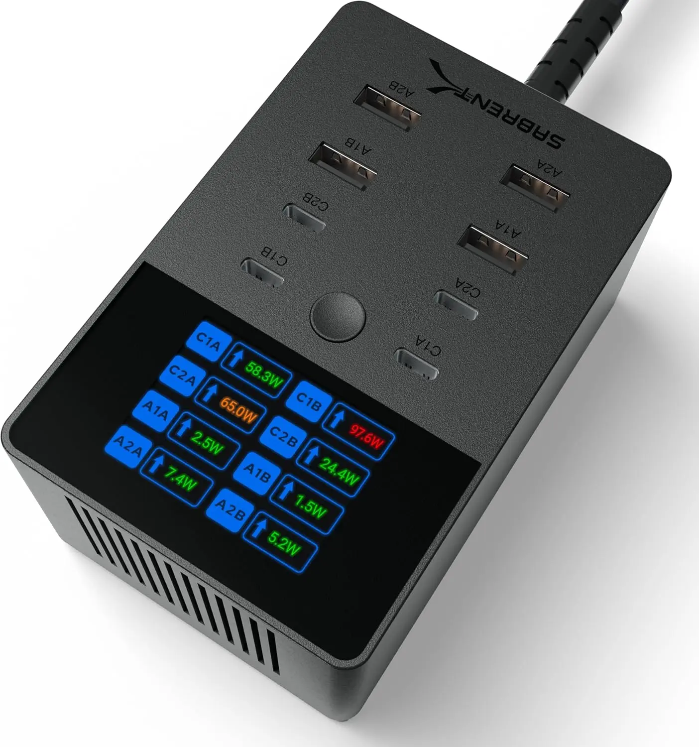 8-Port SABRENT (up to 252W) USB-A & USB-C Charging Station