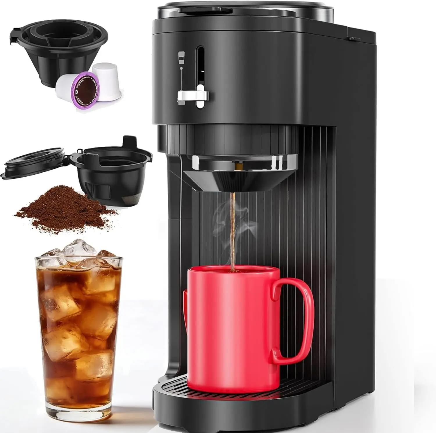14-Oz COWSAR 2-in-1 Adjustable Single Serve Coffee Maker