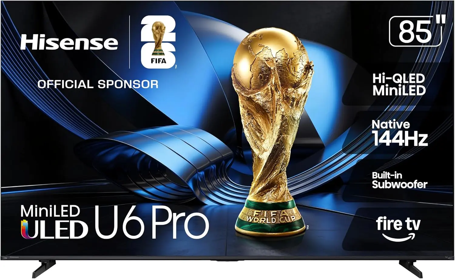 Hisense 85U6SF Pro 4K 144Hz Mini‑LED ULED Smart Fire TV
