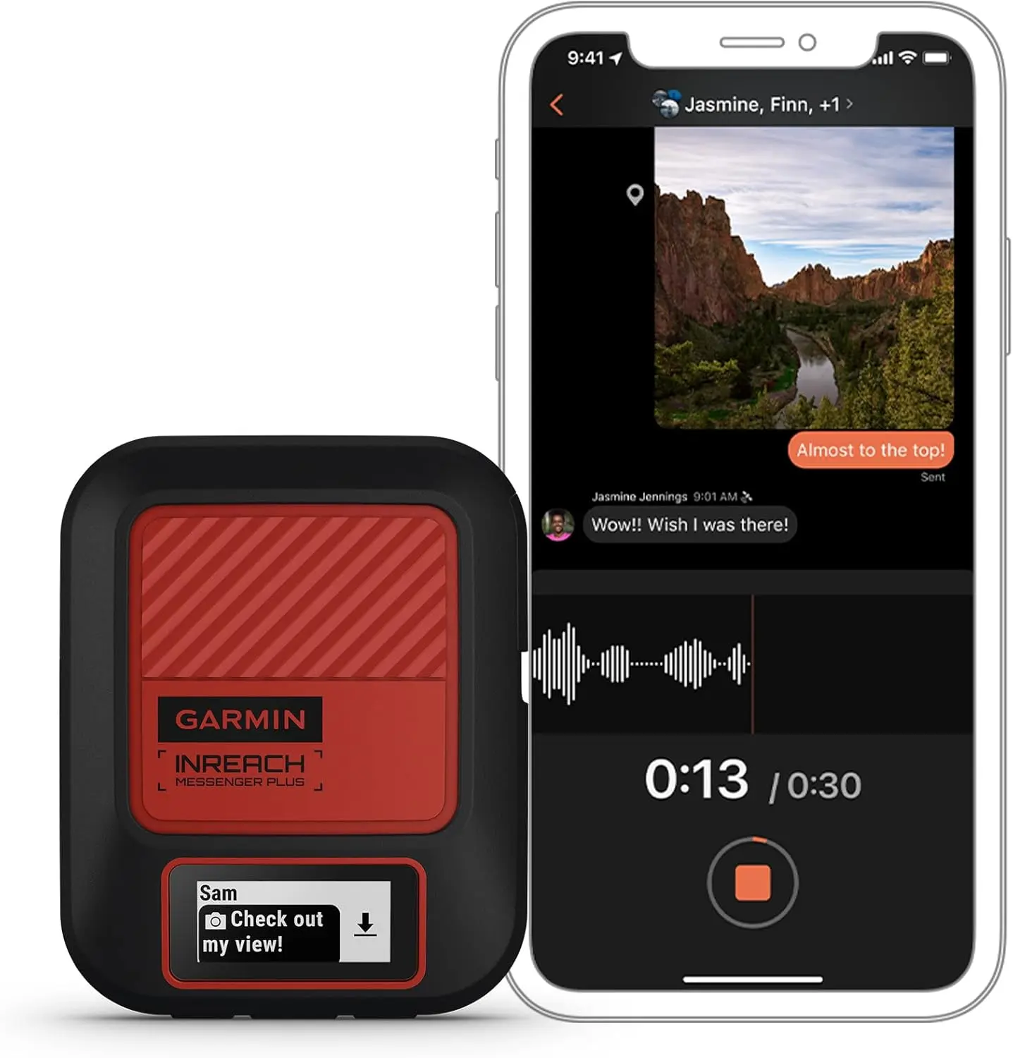 Garmin inReach Messenger Plus, SOS Satellite Communicator with Photo, Text & Voice Messaging Without Cell Service