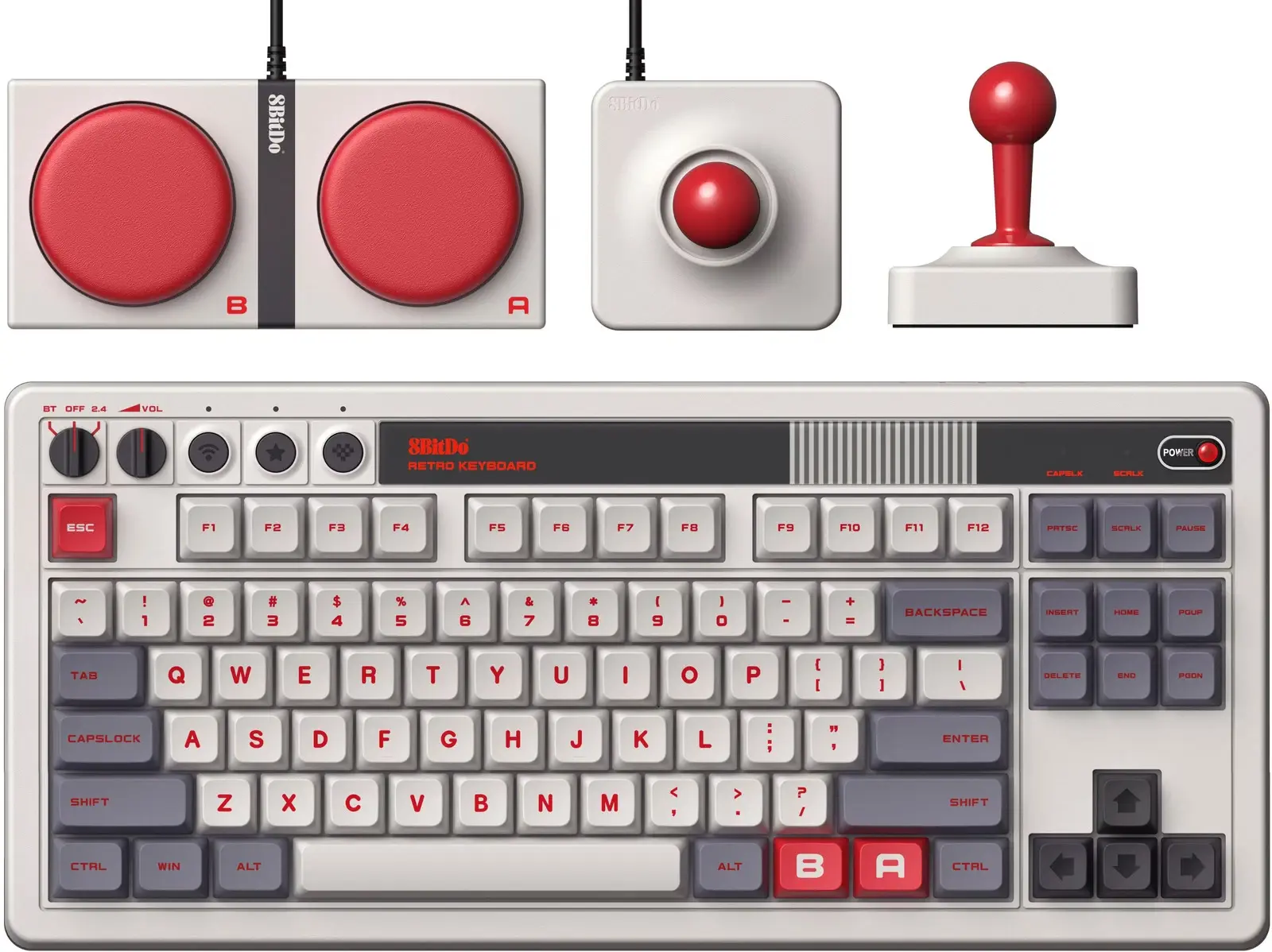 8BitDo 87-Key Retro Mechanical Wired/Wireless Keyboard w/ Joystick