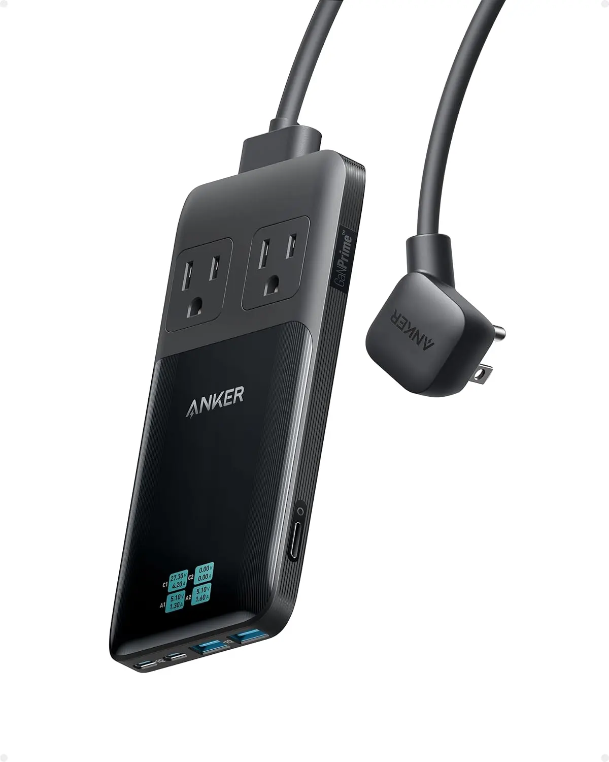140W Anker Prime Flat Plug Power Strip w/ 5' Extension