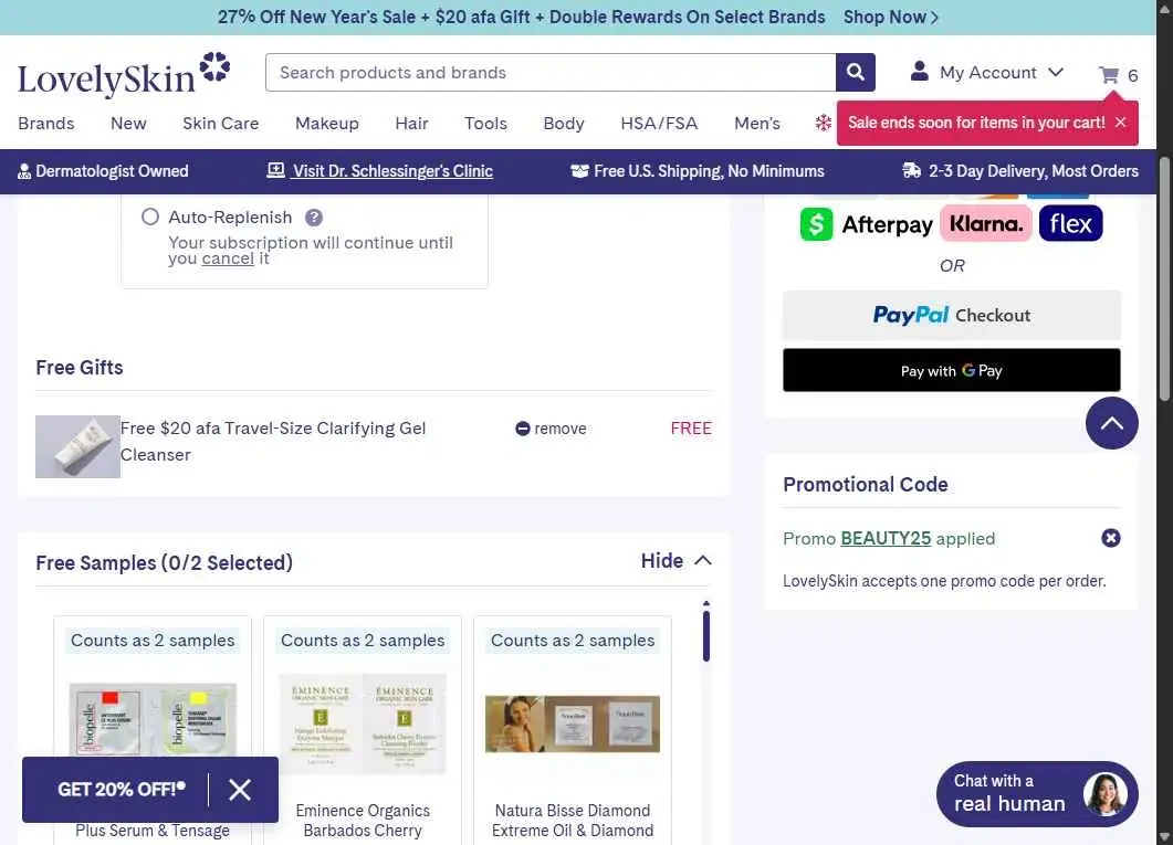 BEAUTY25 coupon verification screenshot