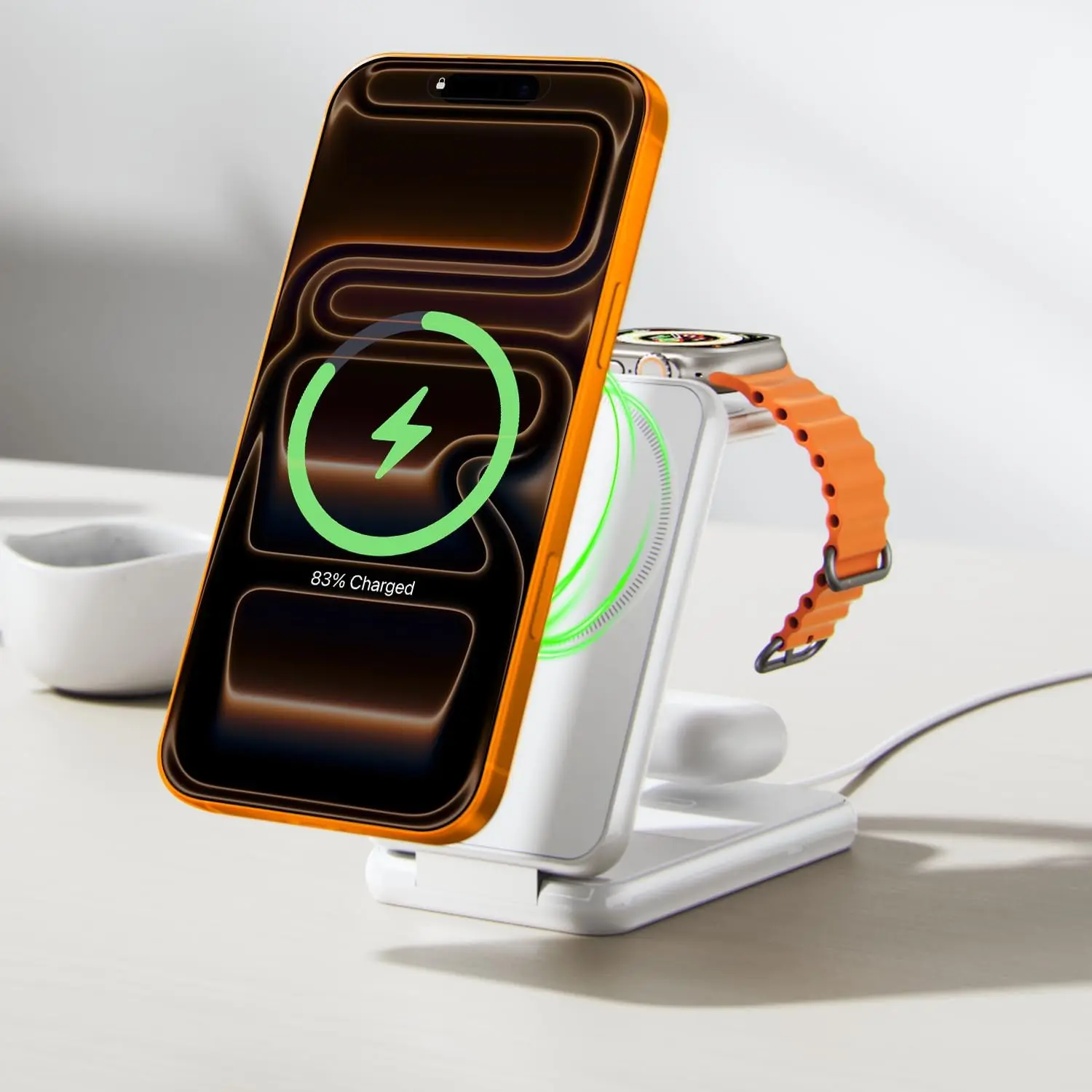 iVANKY 15W Fast 3-in-1 Foldable Wireless Charging Station for Apple Devices