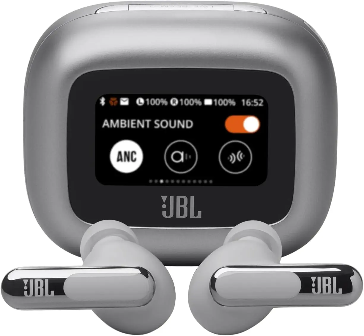 JBL Live Beam 3 True Wireless Noise-Cancelling Earbuds (Silver)