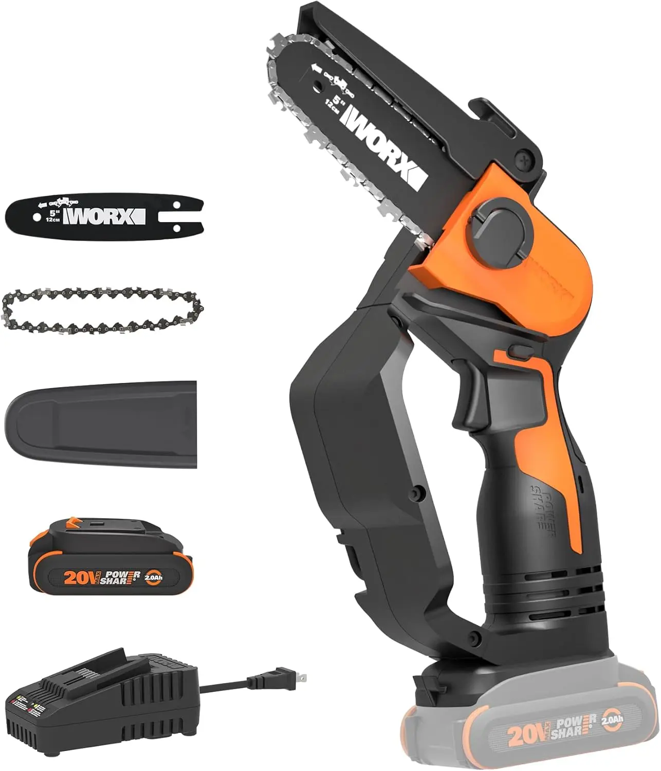WORX 20V Power Share 5" Pruning Saw w/ 2 Ah Battery