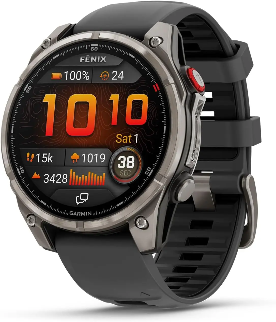 Garmin fēnix 8 Pro – 51mm AMOLED, Multisport GPS, inReach, Sapphire Titanium, Graphite/Black Band