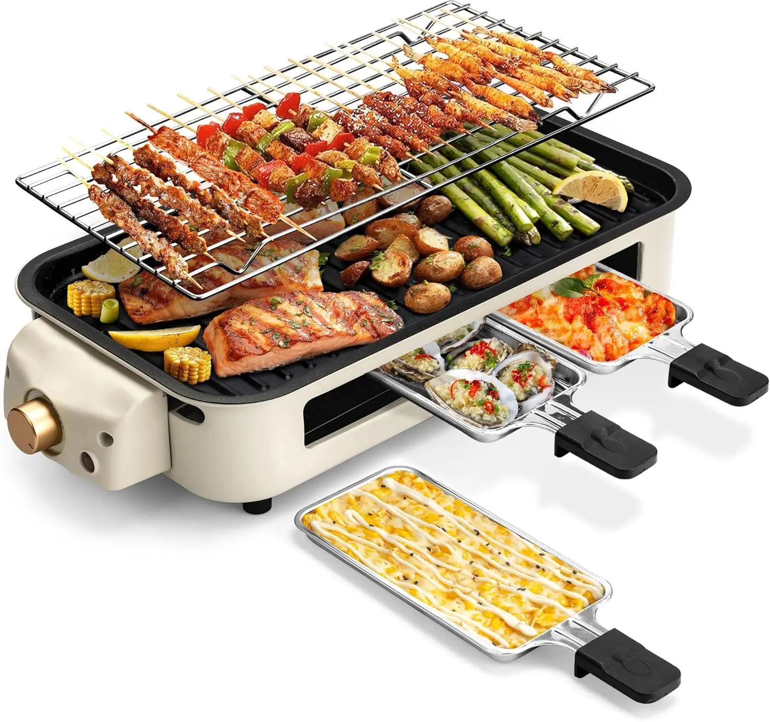 Pukomc 2-in-1 Electric Indoor Smokeless Grill