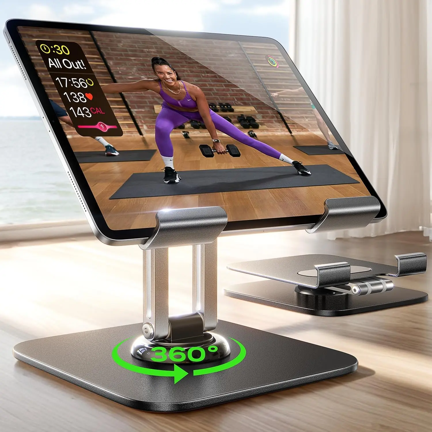 LISEN Adjustable 360-Degree Tablet Stand Holder (up to 12.9")
