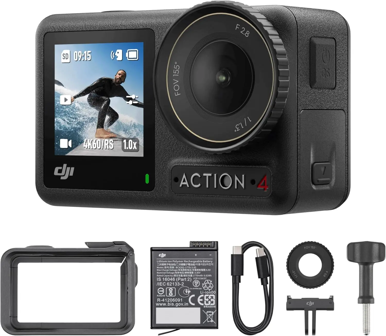 DJI Osmo Action 4 Essential Combo 4K/120fps Waterproof Action Camera