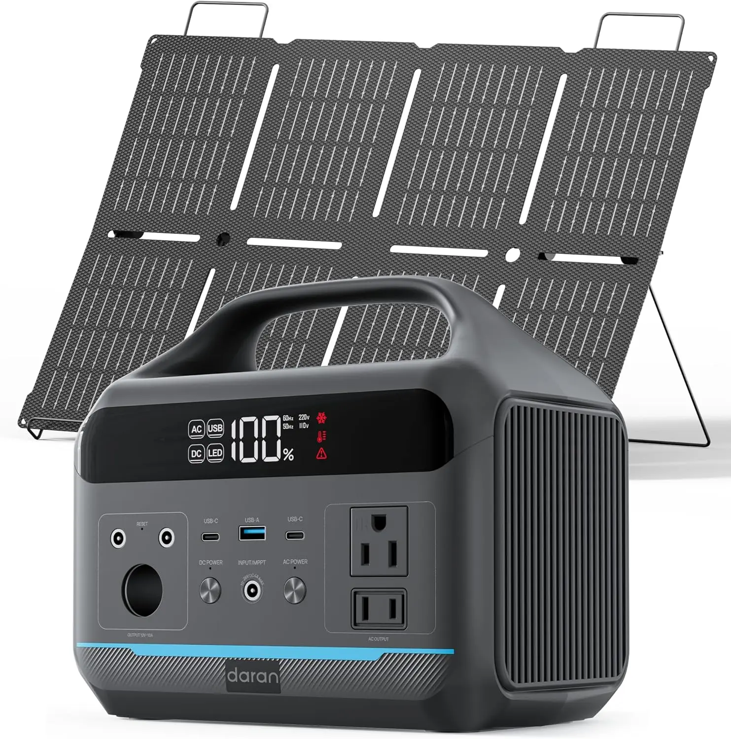 DARAN 288Wh 600W LiFePO4 Power Station w/ 80W Solar Panel