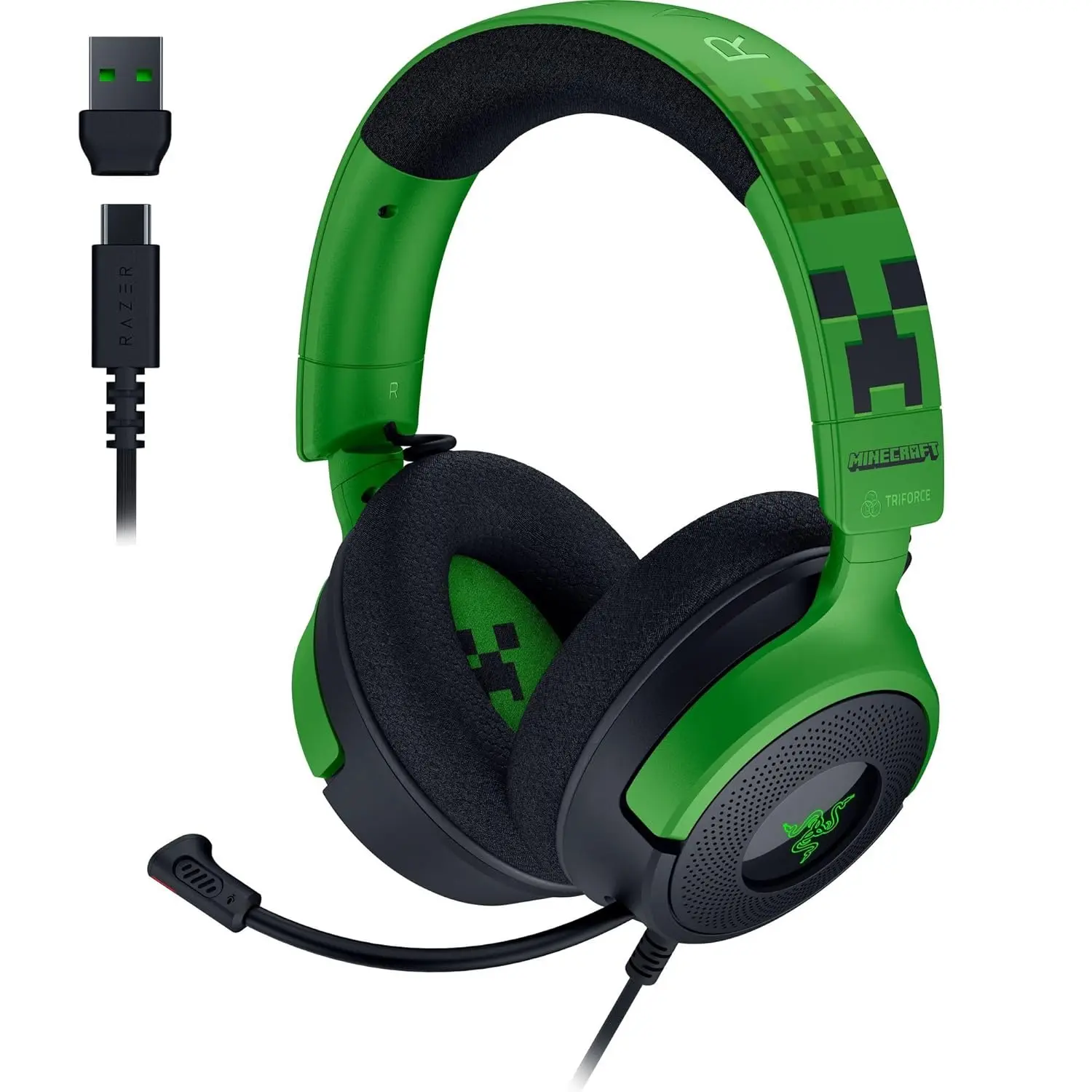 Razer Kraken V4 X Wired Gaming Headset w/ 40mm Drivers & Chroma RGB Lighting (Minecraft Edition)