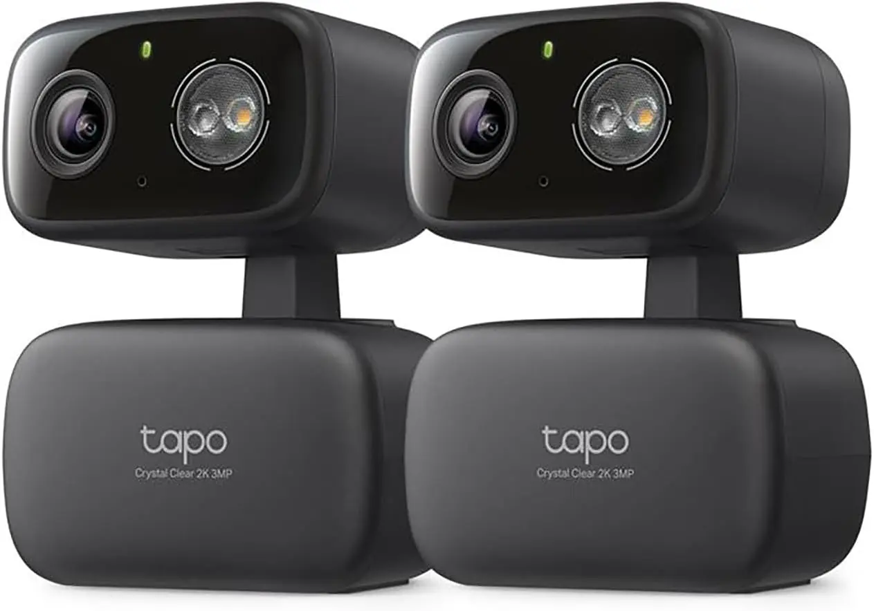 2-Pk Tapo HybridCam 360 2K 30 fps Pan/Tilt Wired Wi-Fi Outdoor Security Camera